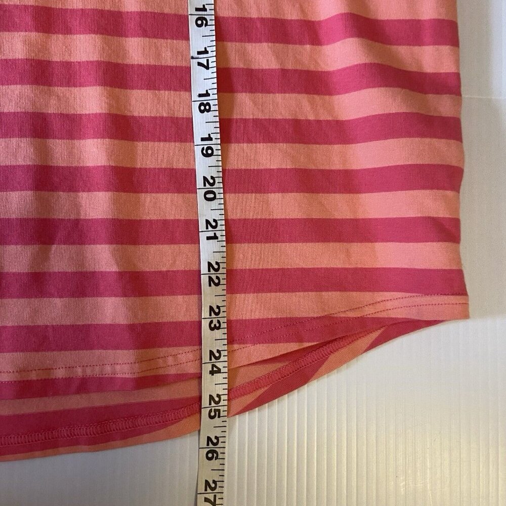 Vineyard Vines 3/4 Sleeve Shirt Pink Orange Stripes Resortwear Women’s M Preppy - Picture 10 of 10